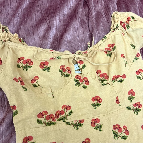 Urban Outfitters Yellow Cherry Mini Dress - Picture 4 of 5